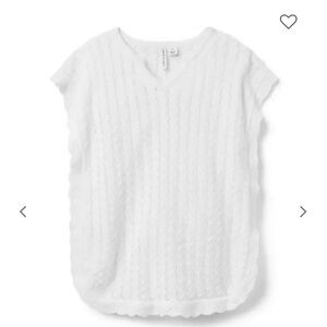 Janie and Jack white crochet swim coverup